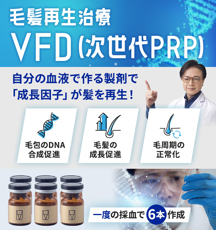 毛髪再生治療 VFD療法（次世代PRP）